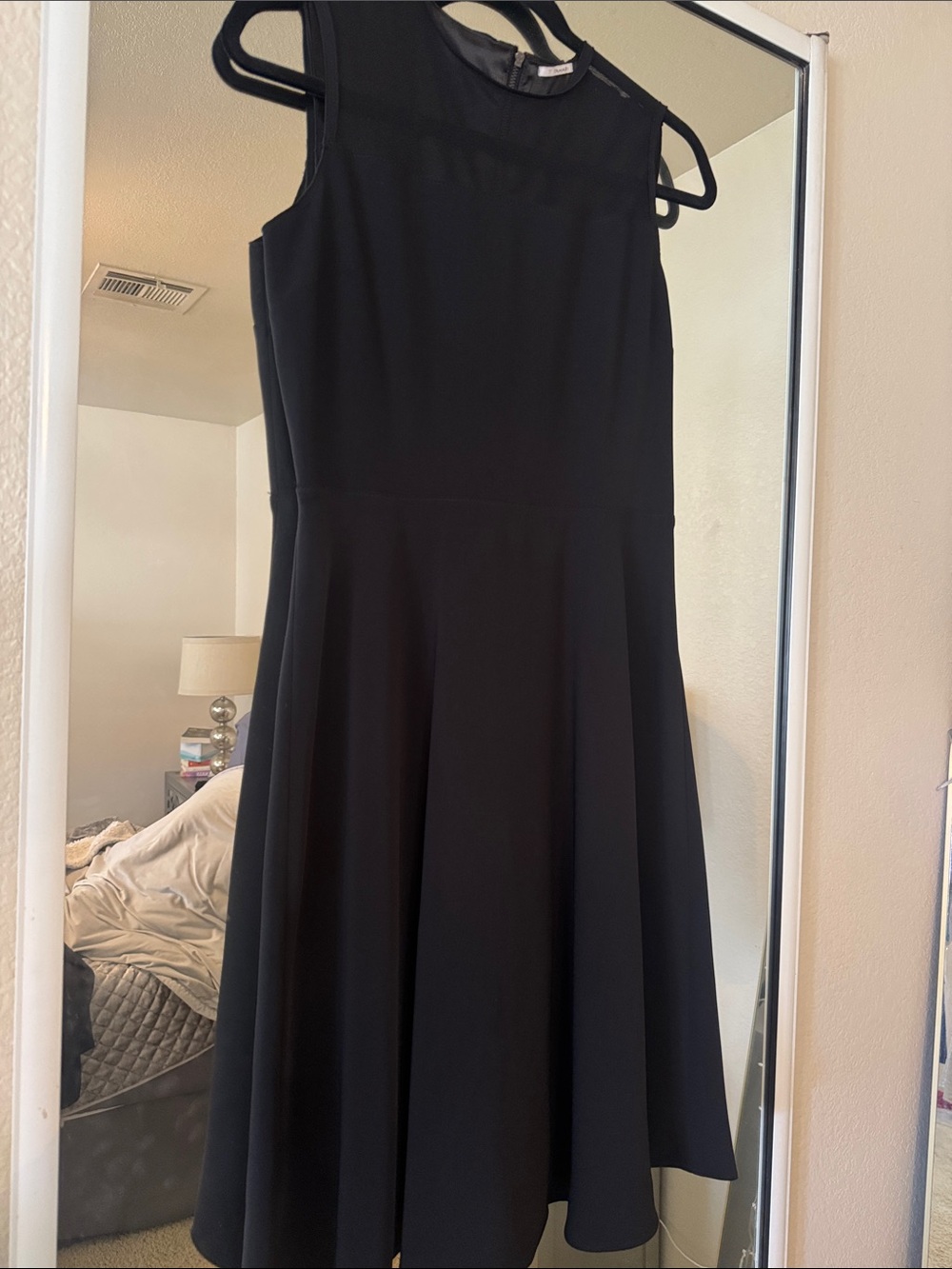 T Tahari Black Sleeveless Fit-and-Flare Dress